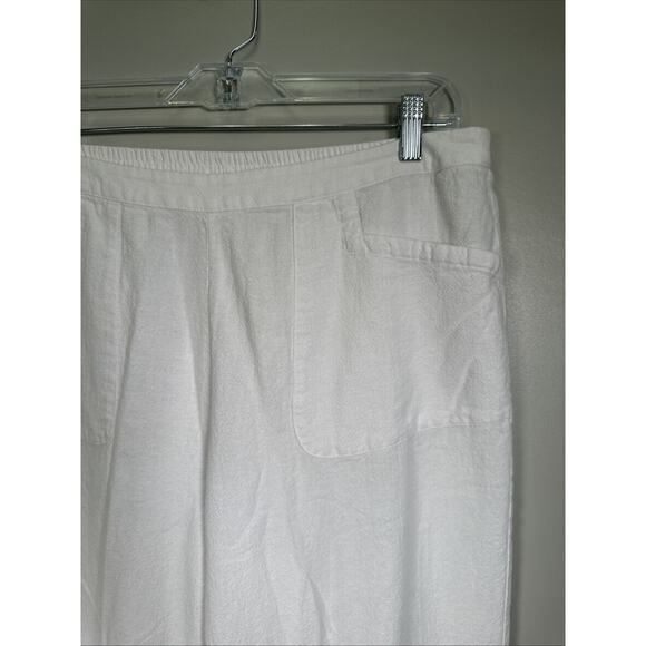 Soft Surroundings‎ Pants Womens M White Wide Leg Pull-On Casual Beach Preppy - Picture 3 of 8
